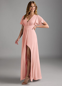 Azazie Zaniah Bridesmaid Dresses Rosette A-Line Chiffon Dress image5