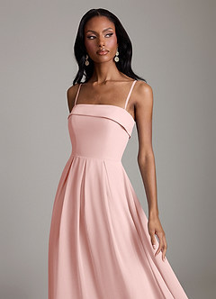 Azazie Lucienne Bridesmaid Dresses Powder Pink A-Line Strapless Chiffon Convertible Dress image3