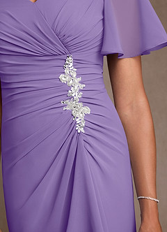 Azazie Suffolk vestidos de madre de la novia Vestido de Tahití de Gasa de Corte en A con Plisado image5