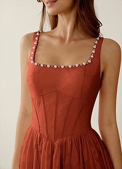 Megan Auburn Lace A-line Prom Dress image6