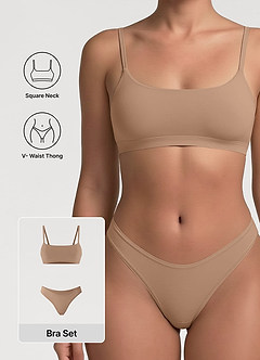 front Bare Feel BH-sæt med lav hals og upolstret vat