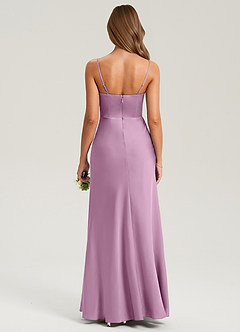 Azazie Lidia Brautjungfernkleider Meerjungfrau-Linie Seitliche Cut-Outs Stretch-Satin Kleid Blauregen image2