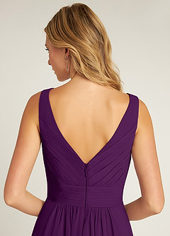 Azazie Pierrette Robes de demoiselle d'honneur Robe Trapèze en Mousseline de soie Plissée Grain De Raisin image6