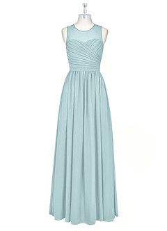 Azazie Nina Bridesmaid Dresses Mist A-Line Pleated Chiffon Dress image6