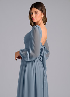 Azazie Teri Bridesmaid Dresses Twilight A-Line Long Sleeve Chiffon Dress image6