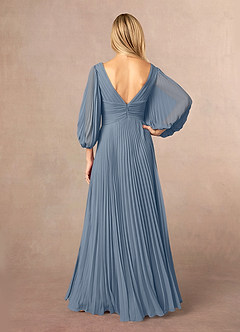 Azazie Zahara Mother of the Bride Dresses Twilight A-Line V-Neck Pleated Chiffon Dress image4