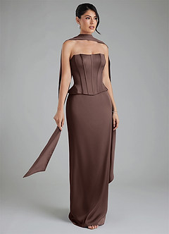 Azazie River Bridesmaid Dresses Ganache Sheath Corset Stretch Satin Convertible Dress image8