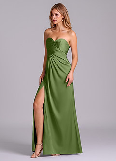 Azazie Sabrine At-home Try On Dresses Black A-Line Sweetheart Neckline Stretch Satin Dress image4