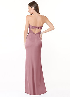 Azazie Leonis Bridesmaid Dresses Vintage Mauve Mermaid Pleated Stretch Satin Convertible Dress image4