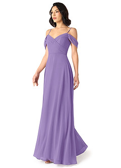Azazie Tancie Robes de demoiselle d'honneur Robe Trapèze Convertible en Mousseline de soie Épaule décolletée Tahiti image3