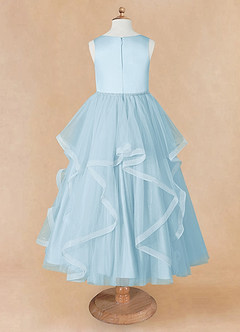 Azazie Sofia Flower Girl Dresses Sky Blue A-Line Beaded Tulle Dress image9