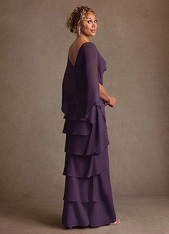 Azazie Arabinda 신부의 어머니 드레스 쉬스 셔링 쉬폰 플로어 길이 드레스 image2