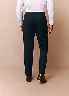front Savile Vert Foncé Pantalon habillé en mélange de laine
