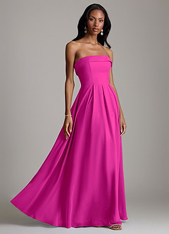 Azazie Lucienne Bridesmaid Dresses Fuchsia A-Line Strapless Chiffon Convertible Dress image6