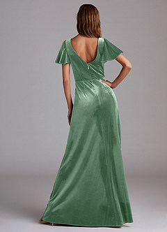 Azazie Soren Robes de demoiselle d'honneur Robe Trapèze en velours Eucalyptus image6