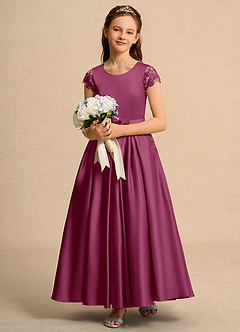 Azazie Bunny Girls Formal Abiti da Ragazza di Fiori Abito Principessa in Pizzo Gelso image3