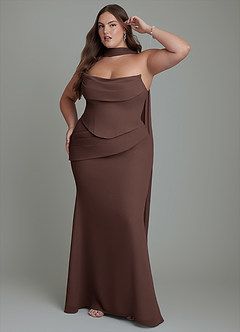 Azazie Sorrel Bridesmaid Dresses Ganache Mermaid Corset Chiffon Dress image11