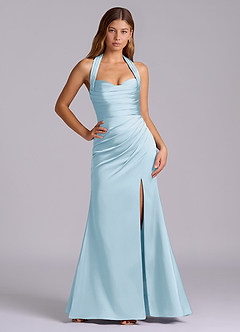 Azazie Destiny Suknie dla druhen Syrena Dekolt w kształcie serca Satyna elastyczna Do ziemi Sukienka image6