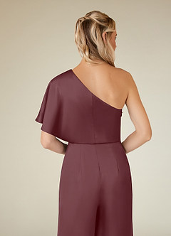 Azazie Hagretta Mère de la mariée Robes Robe Combinaison/Tailleur Pantalon en Satin extensible Sangria image8