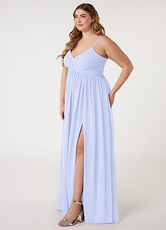 Azazie Alia Bridesmaid Dresses Lavender A-Line Pleated Chiffon Dress image8