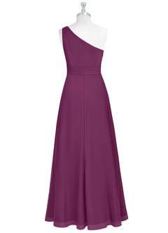 Azazie Dallas Bridesmaid Dresses Raspberry A-Line One Shoulder Chiffon Dress image21