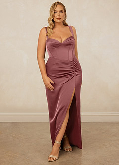 Christian Siriano Bridal for Azazie 1017 Bridesmaid Dresses Amethyst Sheath Sweetheart Neckline Stretch Satin Dress image9