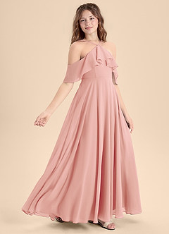 Azazie Tessabelle Junior Vestido de Rosetón de Gasa de Corte En A con Vestidos sin tirantes image3