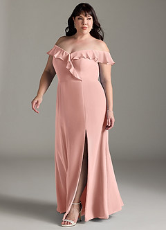 Azazie Sophie Bridesmaid Dresses Rosette A-Line Off the Shoulder Chiffon Convertible Dress image8