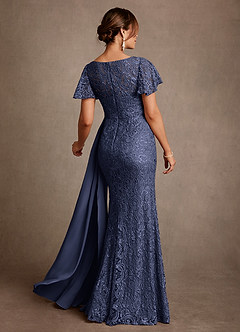 Azazie Harrison Abiti per la Madre della Sposa Abito Sirena in Pizzo Plissettato Stormy image3