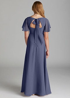 Azazie Kimber Junior Stormy A-Line Pleated Chiffon Dress image2