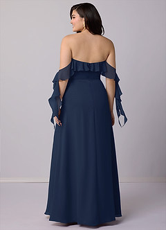 Barbie ♥ Azazie Bridesmaid Dresses Dark Navy A-Line Off the Shoulder Chiffon Convertible Dress image9