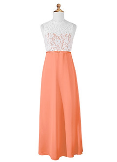 Azazie Rana Junior Sunset A-Line Lace Chiffon Dress image5