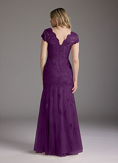 Azazie Marbella Mother of the Bride Dresses Grape Mermaid Queen Anne Sequins Lace Dress image11