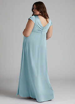 Azazie Allessia Maternity Bridesmaid Dresses A-Line Pleated Stretch Satin Floor-Length Dress image9