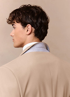 front Savile Tan Wool Blend Suit Jacket