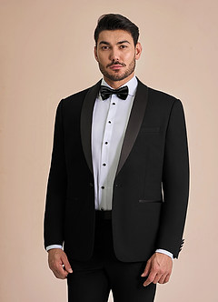 front Winston Schwarz Smokingjacke mit Schalkragen