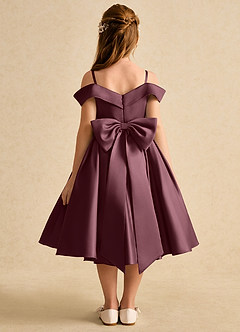 Azazie Favia vestidos de niña de las flores Vestido de Sangrado de Satin Mate de Corte En A con Vestidos sin tirantes image2