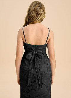 Azazie Mai Junior Etui Plissee Blumen-Burnout Kleid Schwarz image7