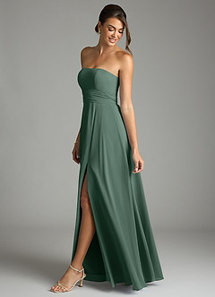 Azazie Tamira Suknie dla druhen Linia A Pofałdowany Szyfon Do ziemi Sukienka image3