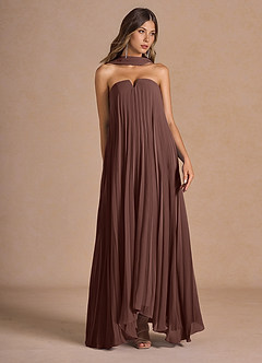 Nahla Mocha Coco Allover Pleated Maxi Dress image4