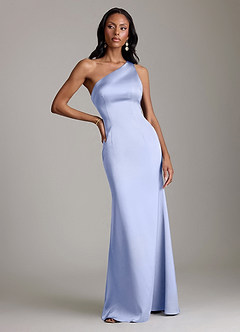 Azazie Voni Abiti da Damigella Abito Sirena in Raso Elasticizzato Monospalla Ghiaccio image5