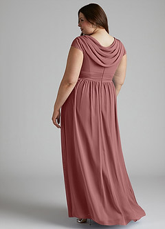 Azazie Organa Bridesmaid Dresses Desert Rose A-Line Pleated Chiffon Dress image10