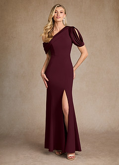Azazie Paris Klänningar till brudens mor Klänning Sjöjungfru i Stretch crepe Plisserad Cabernet image1