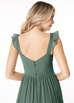 Azazie Stassie Bridesmaid Dresses Sea Moss A-Line Sweetheart Ruched Chiffon Dress image6