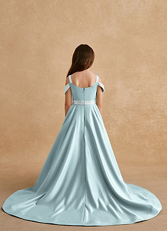 Azazie Jodi Flower Girl Dresses Mist A-Line Matte Satin Dress image2