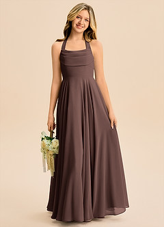 Azazie Kady Junior Ganache A-Line Sweetheart Neckline Chiffon Dress image4