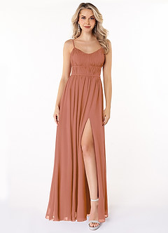 Azazie Yanelie Bridesmaid Dresses MAI TAI A-Line Scoop Pleated Chiffon Dress image1