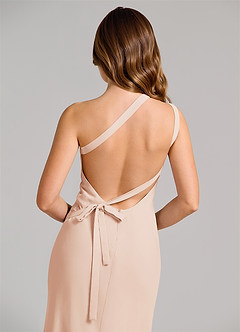Azazie Monroe Bridesmaid Dresses English Rose Sheath One Shoulder Chiffon Dress image6