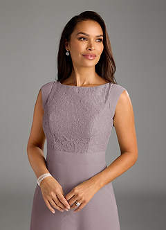 Azazie Bettina Mother of the Bride Dresses Dusk A-Line Lace Chiffon Dress image4