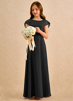 Azazie Kittie Girls Formal Flower Girl Klänningar Klä A-Line i Chiffong image3